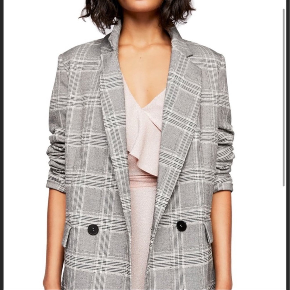 Black and white button blazer free people.